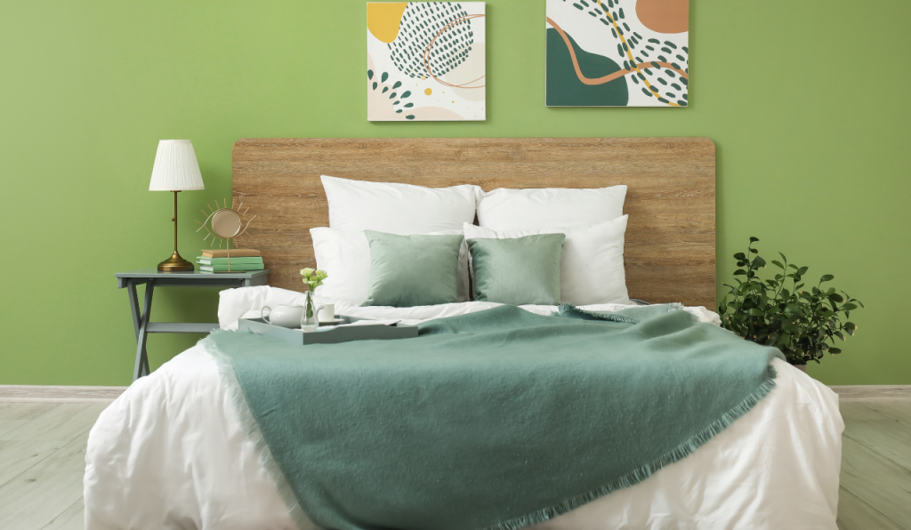 Neutral But Not Boring Paint Colour Schemes For A Guest Bedroom: Sage Green